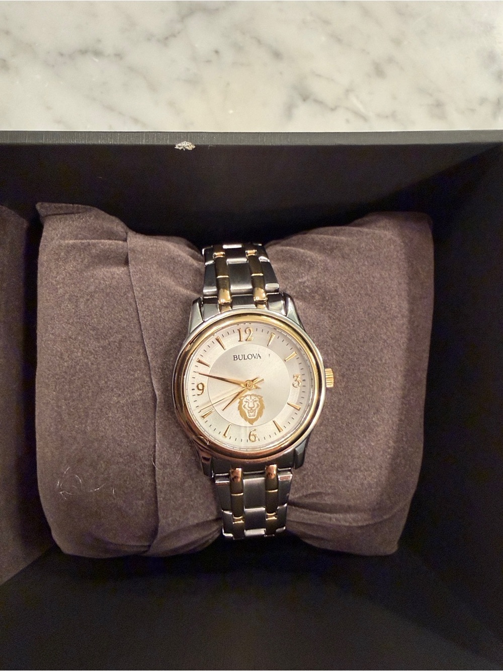 Columbia Athletics Bulova Two-Tone Stainless Steel Dress Watch with Lion Emblem